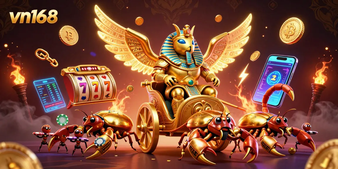 Experience thrilling gaming adventures with vn168's vibrant illustration of online casino excitement.