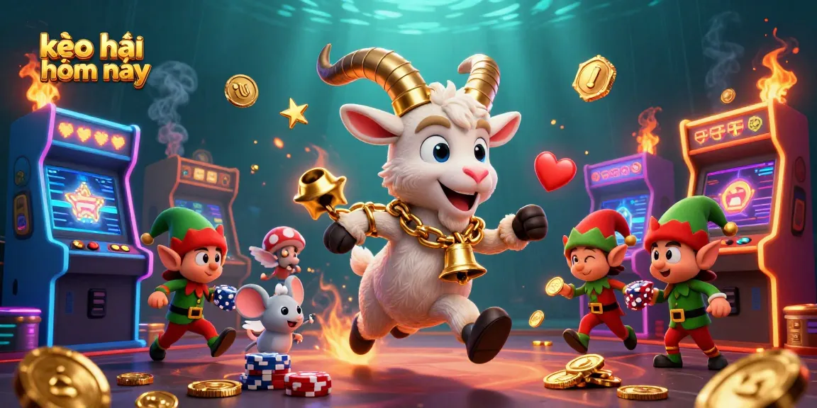 Experience the excitement of kèo nhà cái hôm nay with a festive scene of a Krampus goat running a holiday casino.