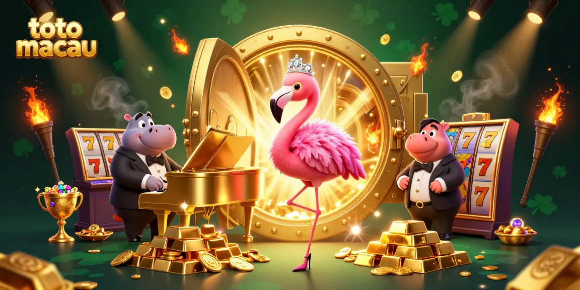Menghadiri togel toto macau dengan suasana kasino yang meriah dan karakter unik, menyenangkan.