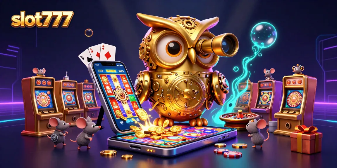 Spin the reels for exciting wins at slot777, featuring vibrant slot machines and animated casino elements.
