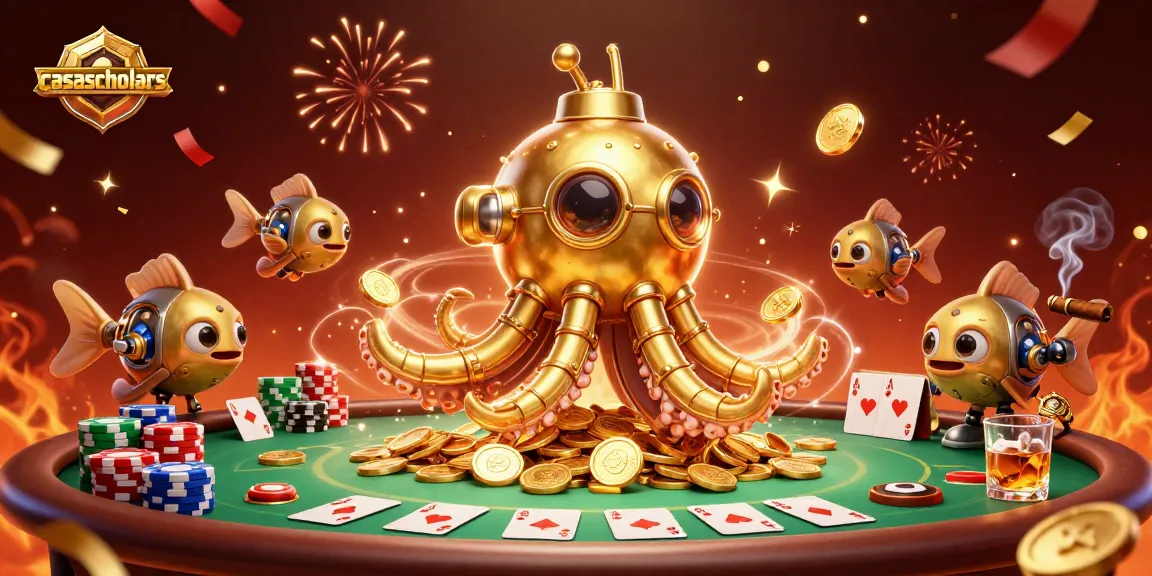 Experience high-stakes action at casascholars with colorful poker game elements and treasures.