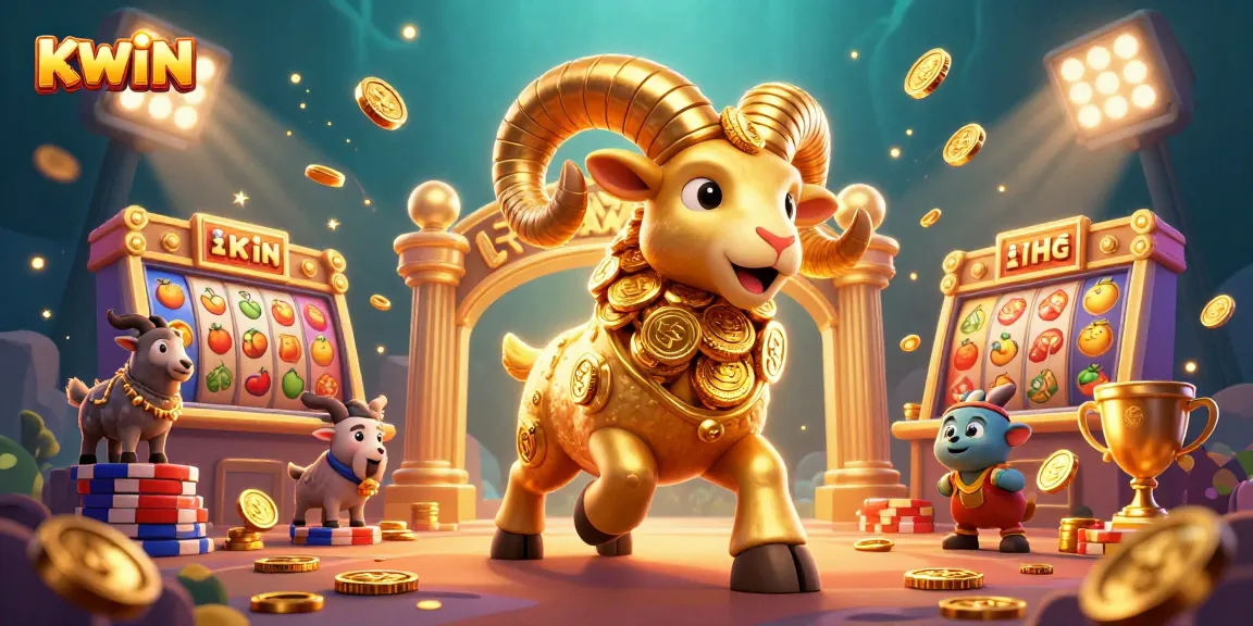 KWIN showcases a vibrant and engaging gaming scene filled with slots, golden coins, and dynamic characters celebrating a jackpot win.