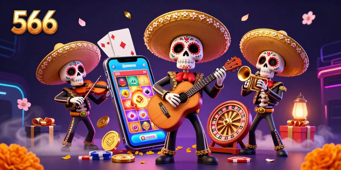 Enjoy thrilling gameplay with 566's colorful slot games and immersive 3D mariachi band.