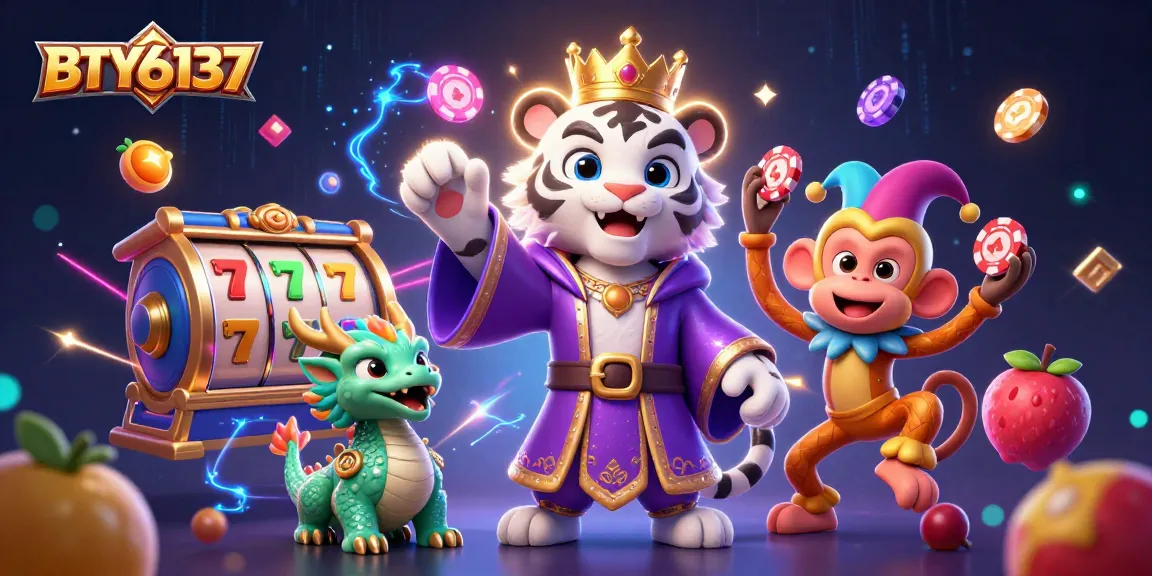 Engage with BTY6137 through vibrant slot gaming action with a royal theme and lively characters.
