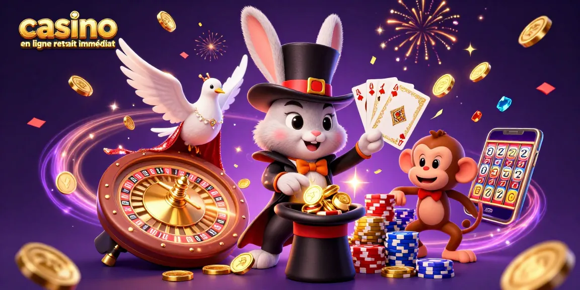 Retirez immédiatement vos gains avec le casino en ligne à retraits instantanés, affichant des jetons de poker.