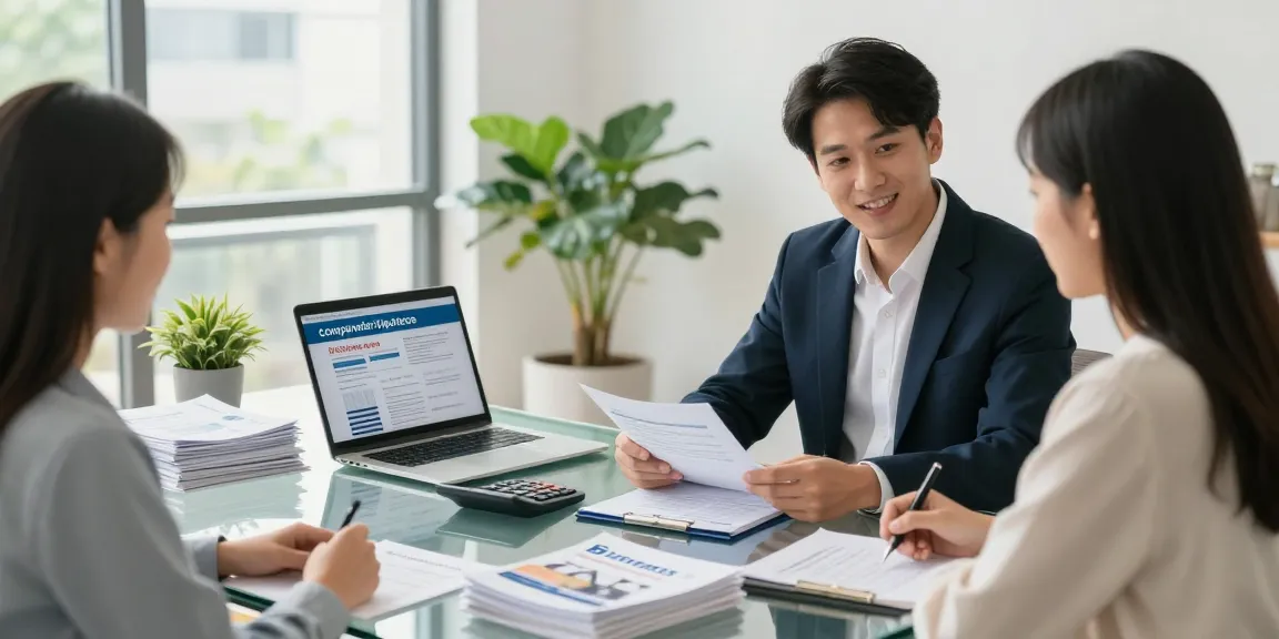 Mortgage consultant discussing comparador hipotecas with client in modern office.