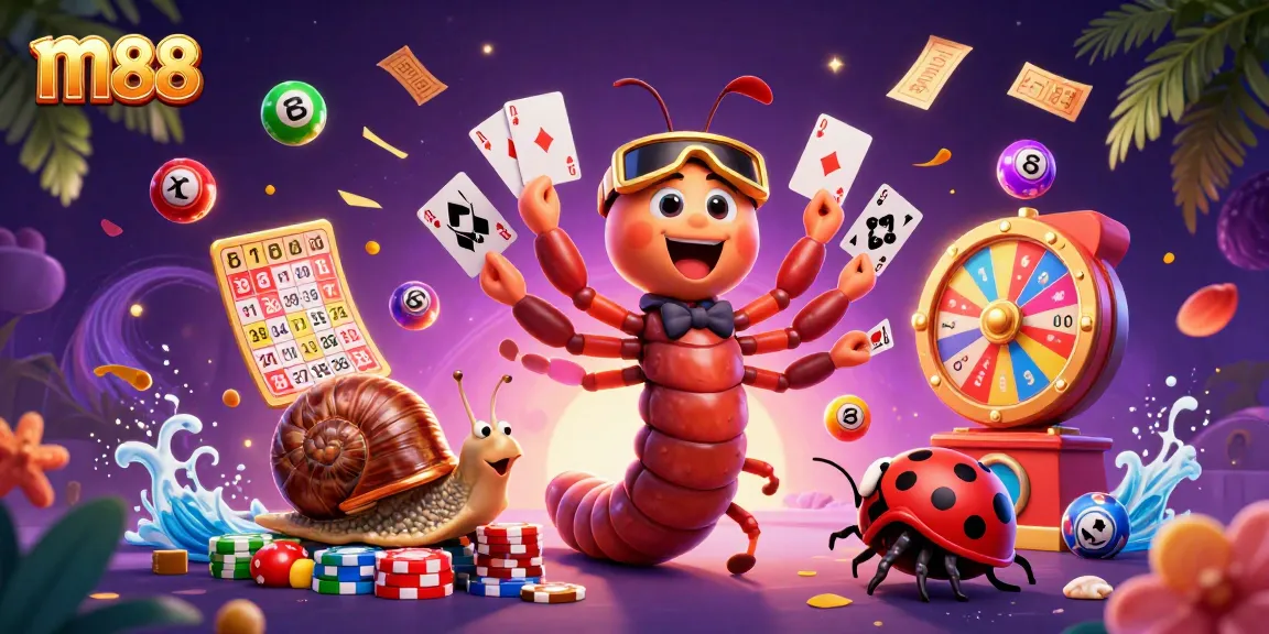 Engage in m88 excitement with dynamic casino games featuring vibrant lottery balls and a friendly millipede dealer