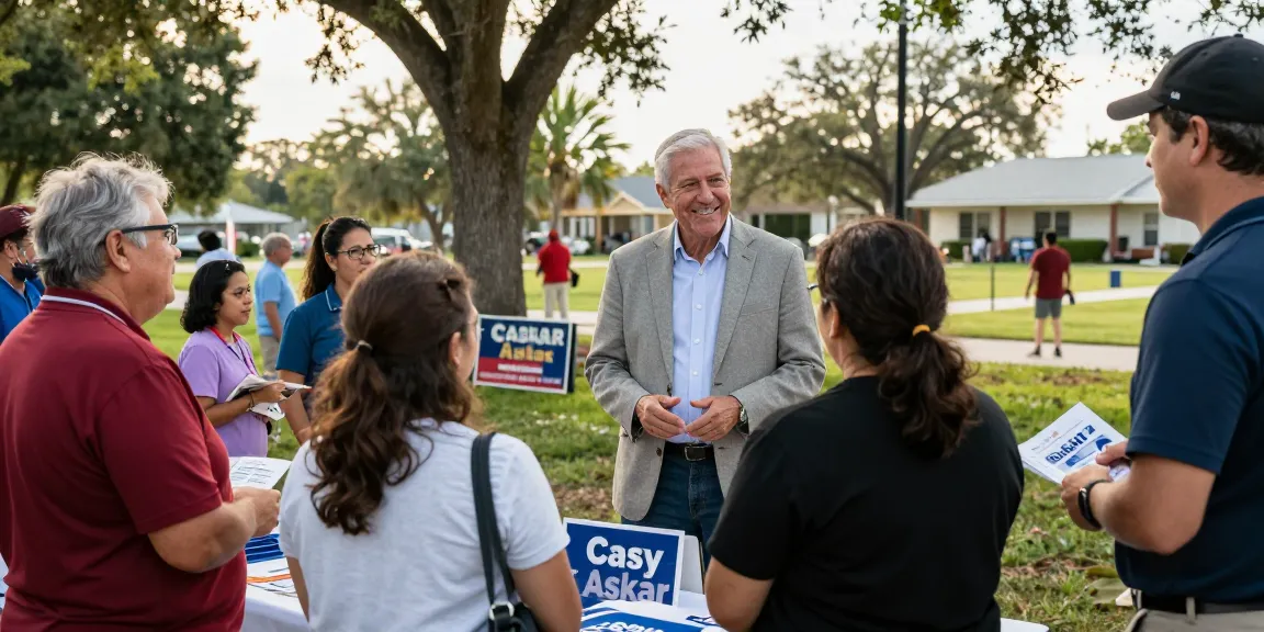 Casey Askar engaging with FL-22 voters during a grassroots campaign event.