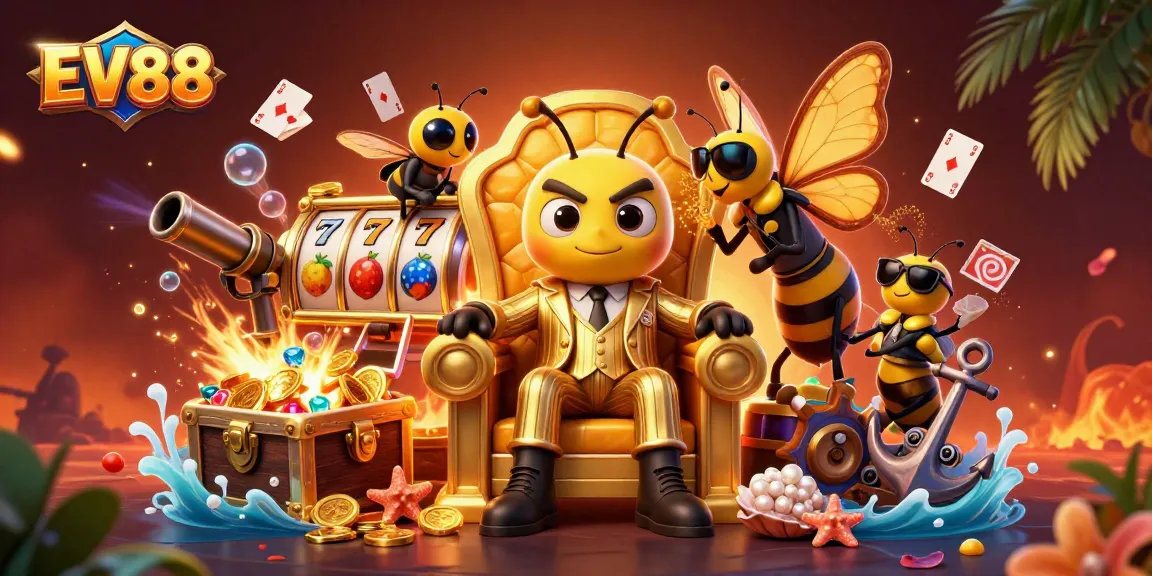 Experience the thrill of EV88's vibrant casino scene with dazzling games and charismatic characters.