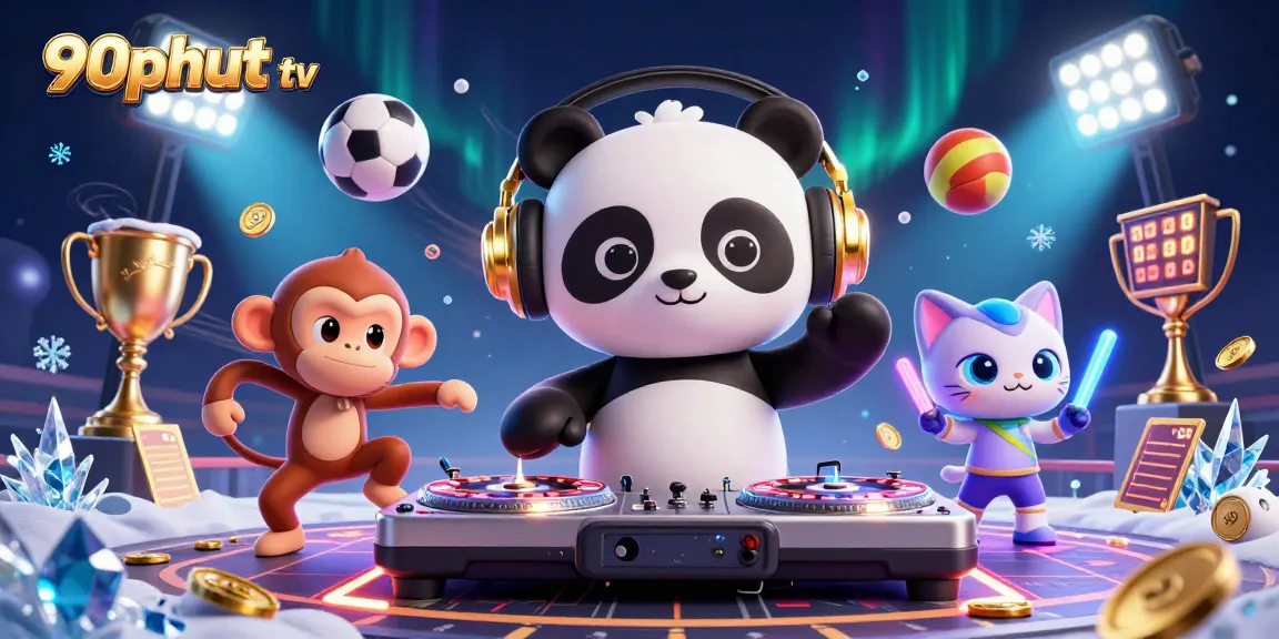 90phut tv celebrates sports betting with vibrant characters, dynamic elements, and rich 3D details.