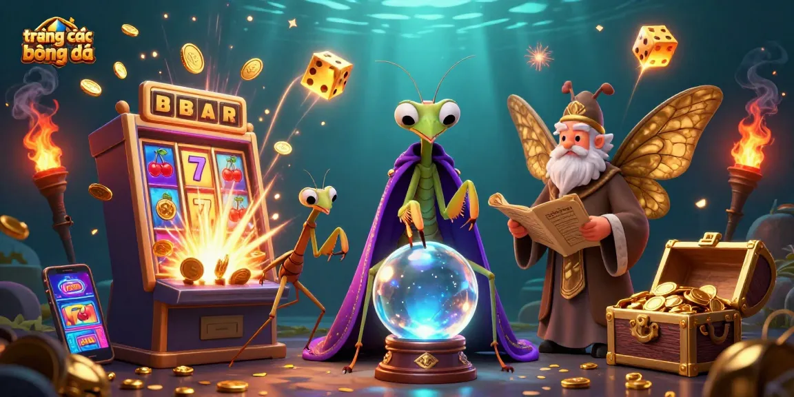 Engage in dynamic betting action with trang cá cược bóng đá amidst vibrant 3D casino elements like slot machines and golden coins.