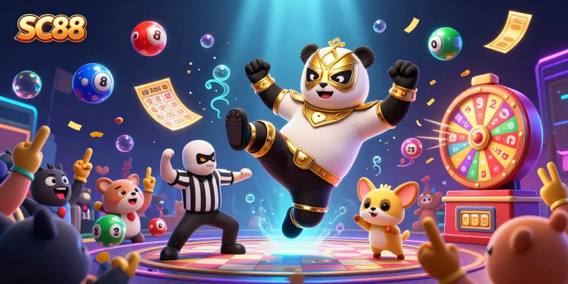 SC88 offers exciting gameplay with colorful lottery elements and dynamic animal characters showcasing a thrilling casino atmosphere.
