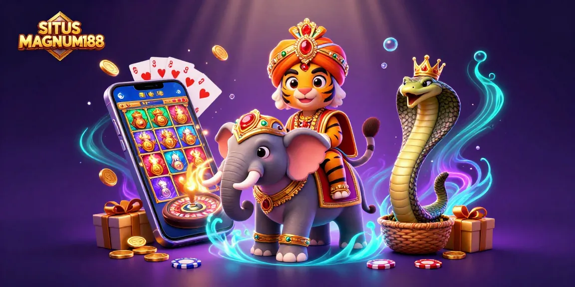 Engage with SITUS MAGNUM188 through vibrant 3D casino elements showcasing excitement and wealth.