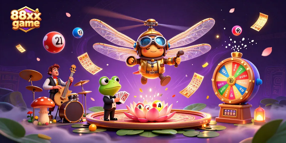 Engage in thrilling gameplay at 88xx game with a vibrant casino scene featuring dynamic characters and elements.
