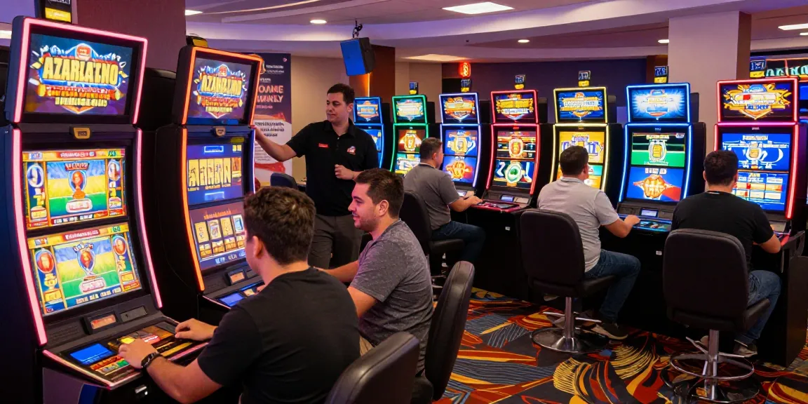 Engaging scene of Azarlatino Paraguay online casino with players enjoying games, showcasing local payment options and responsible gaming.