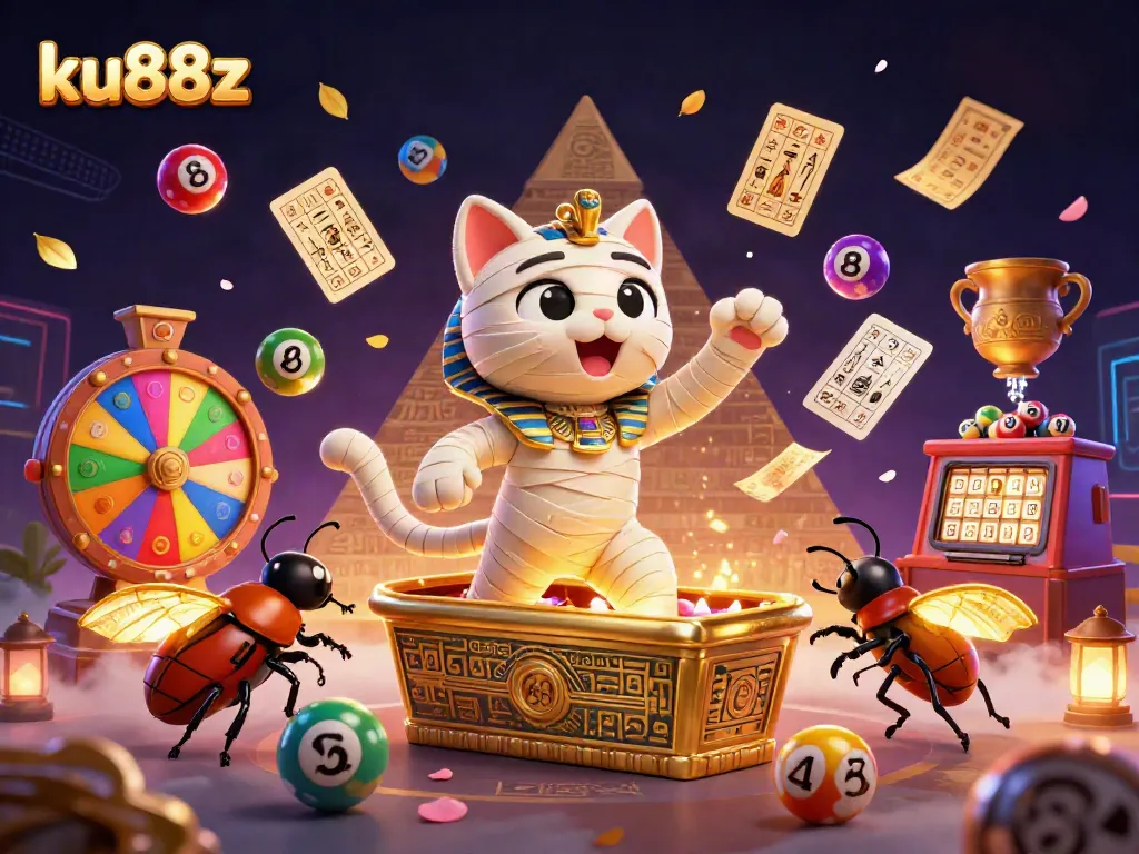 Experience thrilling gaming action with ku88z at a pyramid casino featuring vibrant characters and game elements.