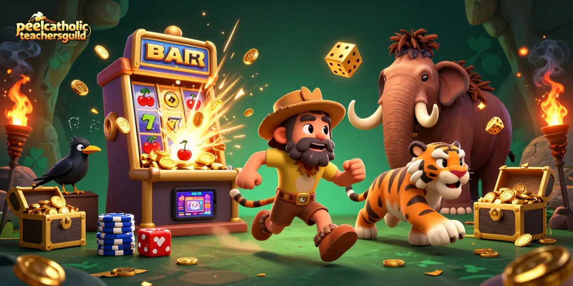 Experience thrilling wins at peelcatholicteachersguild's prehistoric casino with vibrant characters and classic gaming elements.