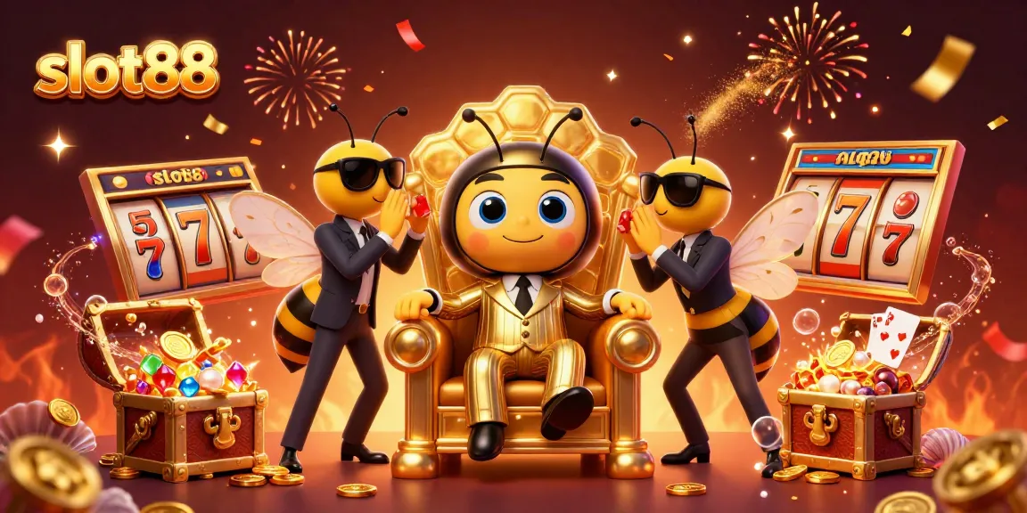 Bermain slot88 sambil mengumpulkan jackpot dan koin emas dalam ilustrasi 3D yang menarik