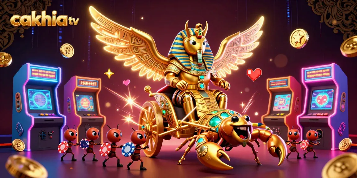 Experience cakhia tv with a vibrant 3D illustration featuring an engaging casino scene with energetic characters.