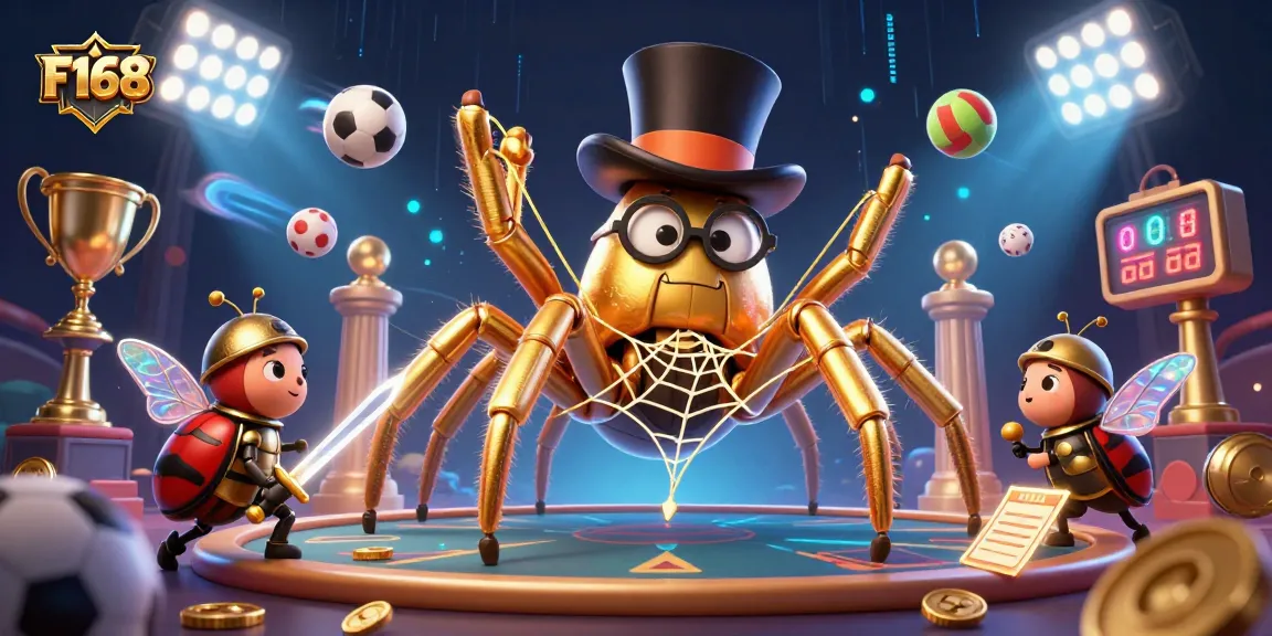 Experience F168 gameplay with a golden tarantula, beetle knight, and exciting sports elements.