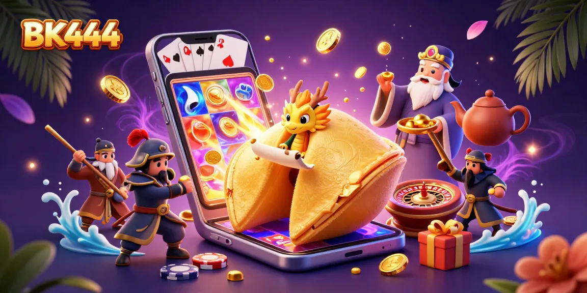 Experience captivating gaming with BK444's vibrant casino scene featuring animated characters and exciting games.