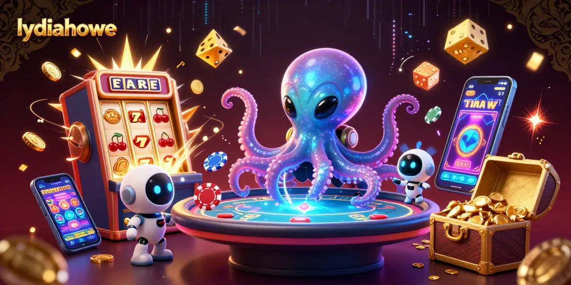 Lydiahowe showcases a thrilling alien-themed casino scene with dynamic poker action and vibrant gaming elements.