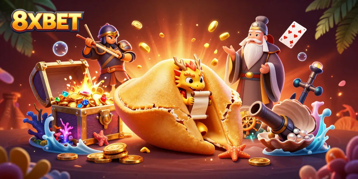 Experience winning strategies at 8XBET with lively casino elements and vibrant 3D art.