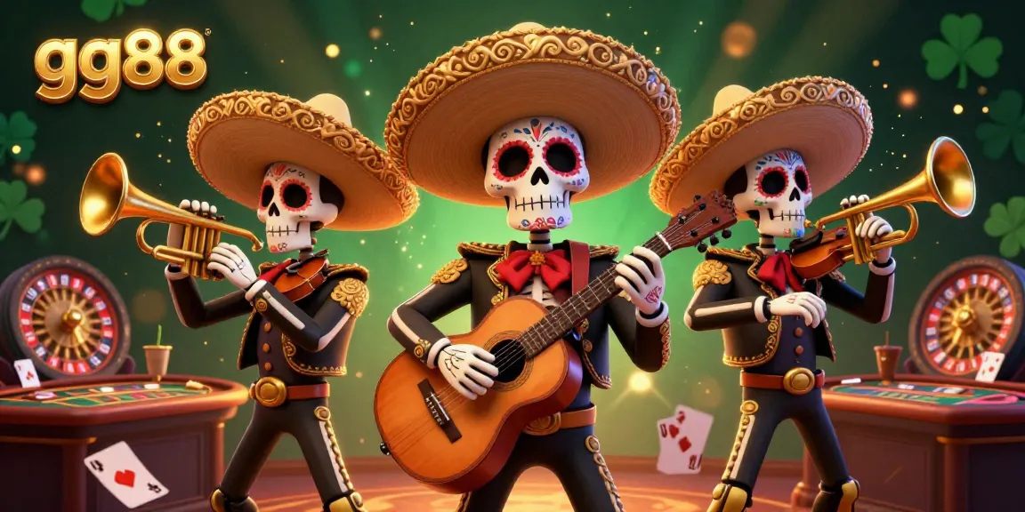 Experience thrilling live casino action with gg88 featuring a mariachi band amidst vibrant gaming elements.