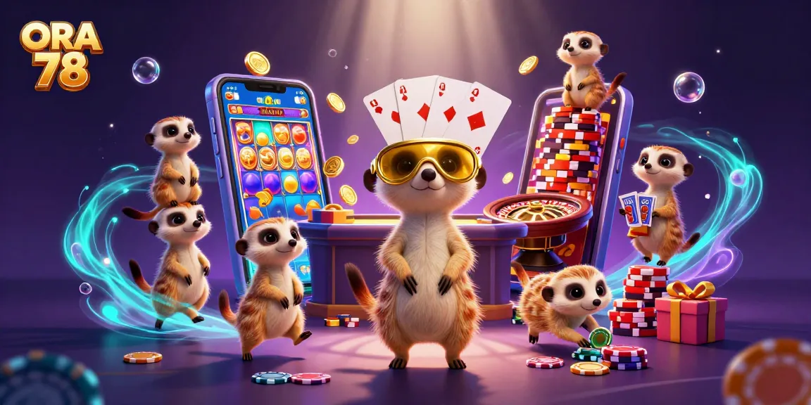ORA 78 menghadirkan suasana kasino dengan meerkat beraksi, menawarkan pengalaman permainan yang seru.