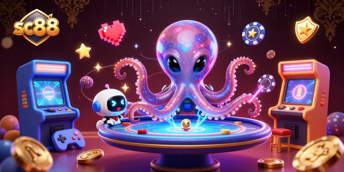 Experience thrilling gaming action at sc88 with a vibrant casino scene featuring alien characters.