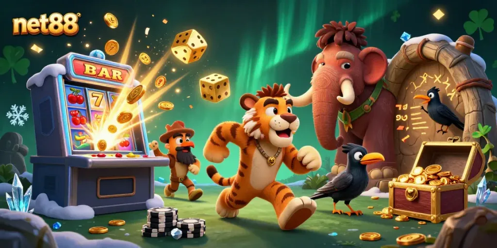 Experience thrilling wins at net88 with sabertooth tigers and a casino explosion of fun!
