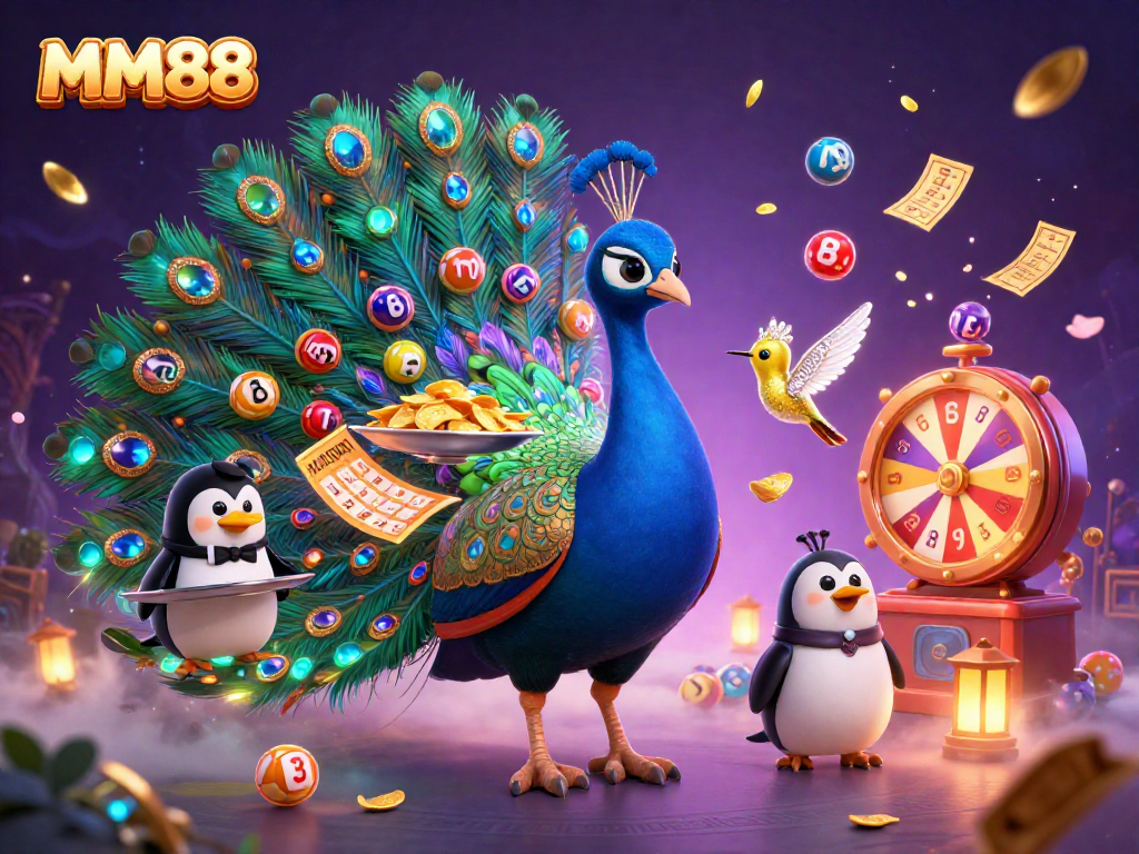 Experience the excitement of MM88 with vibrant lottery balls and festive atmosphere in this captivating scene.