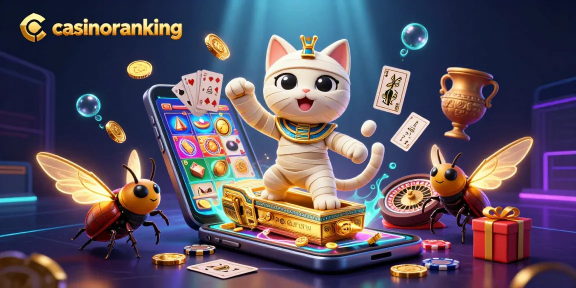 Experience the excitement of casinoranking with vibrant games and captivating characters in a dynamic casino scene.