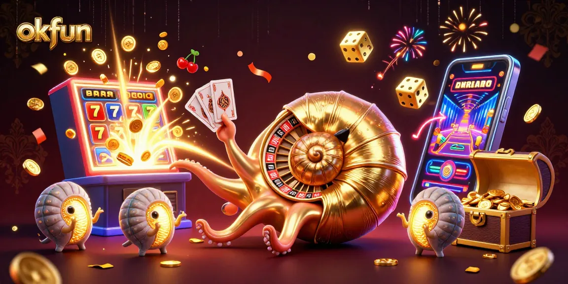 Experience vibrant casino excitement with okfun's dynamic jackpot scene featuring 3D characters and games.