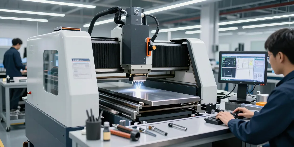 CNC press brake machine in a modern factory showcasing advanced technology and precision engineering.