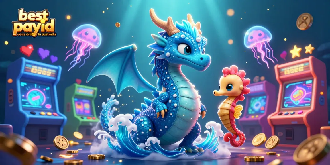 Play best payid pokes online in Australia with vibrant casino-themed underwater illustration.
