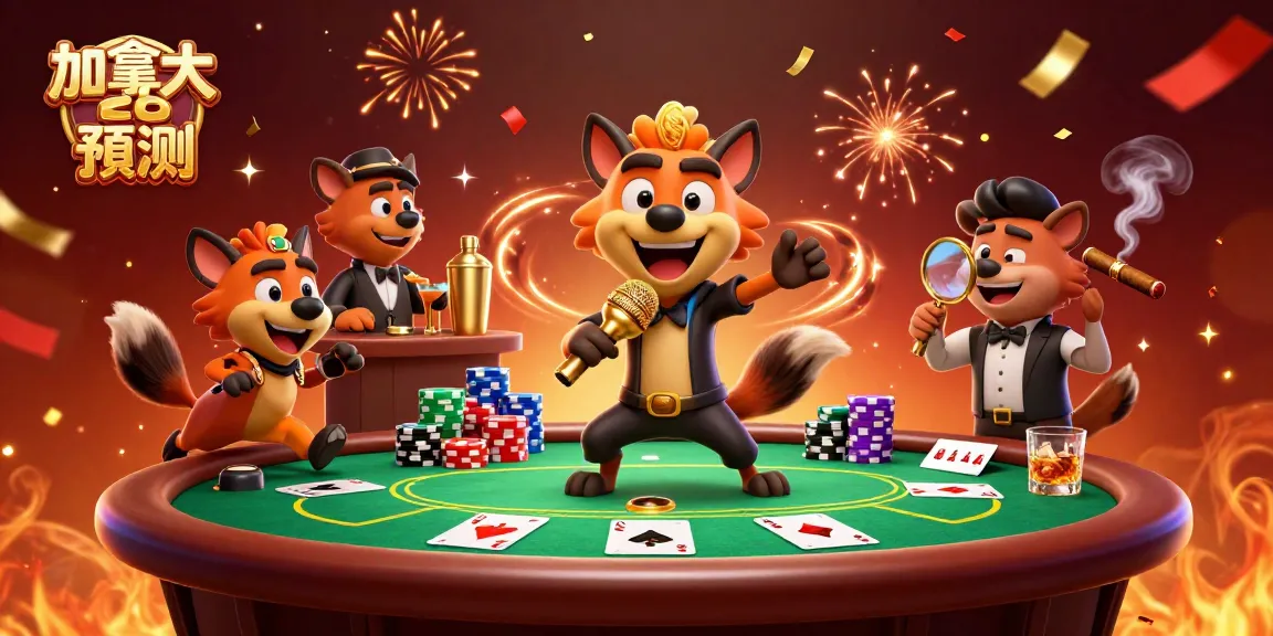 Engaging scene showcasing 3D cartoon hyenas in a vibrant comedy casino, featuring 加拿大 28 預測 and lively casino action.
