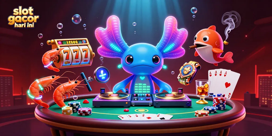 Experience thrilling slot gacor hari ini action with vibrant characters and casino elements in a crowded underwater scene.