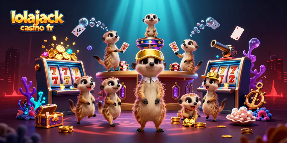 Join the thrilling action at lolajack casino fr with lively meerkats managing an exciting gaming scene.