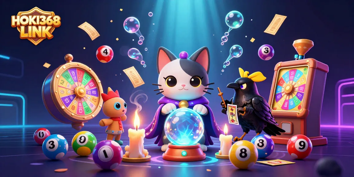 Engage with HOKI368 LINK while winning colorful lottery balls and vibrant casino elements in an exciting 3D scene.