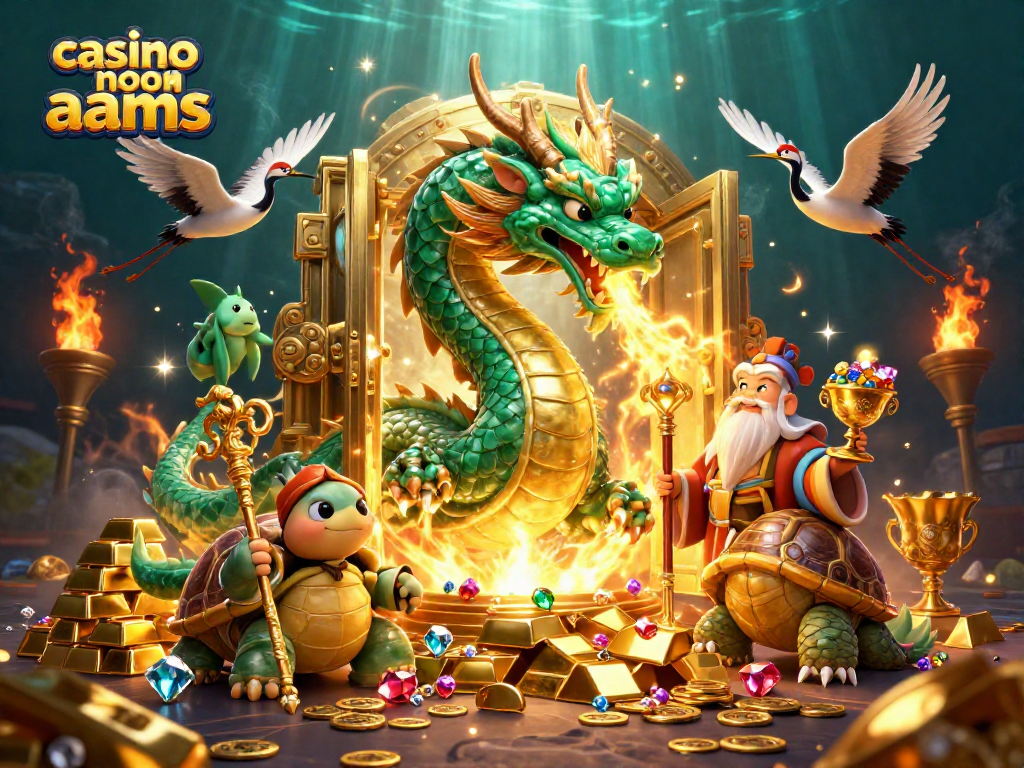 Gioca nei migliori casino non aams con dragoni e tesori in un'illustrazione 3D affascinante.