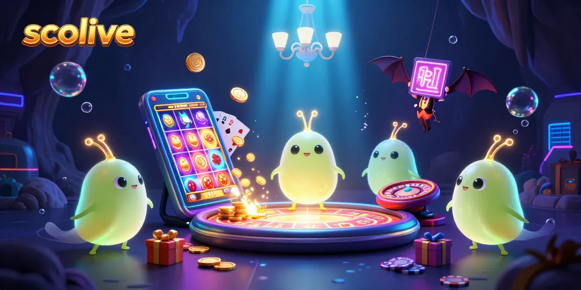Experience high-quality streaming with socolive and glowing casino fun in this vibrant illustration.