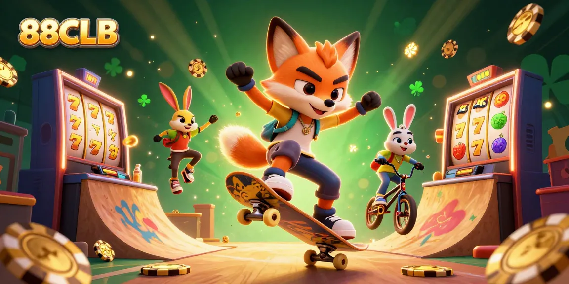 Experience thrilling wins at 88CLB with dynamic slots and 3D characters in an engaging casino scene.