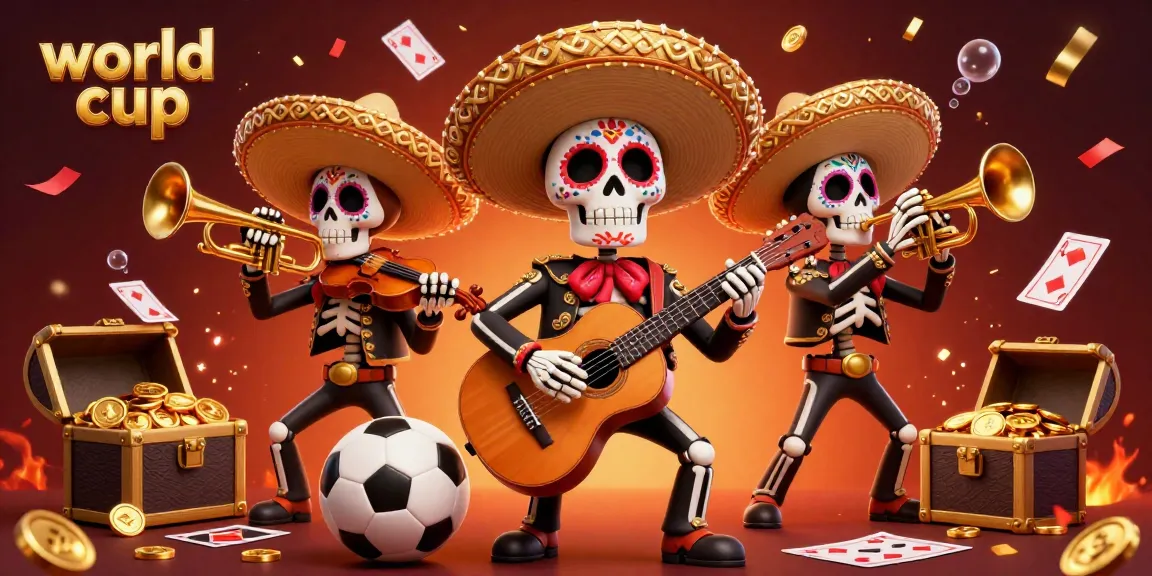 Engage in thrilling world cup sports betting with lively mariachi characters and dynamic game elements.