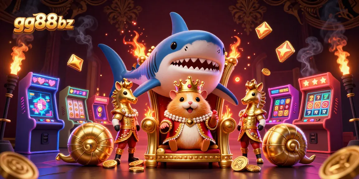 Experience the excitement of gg88 bz with a vibrant casino-themed illustration featuring a whimsical hamster king and gaming elements.