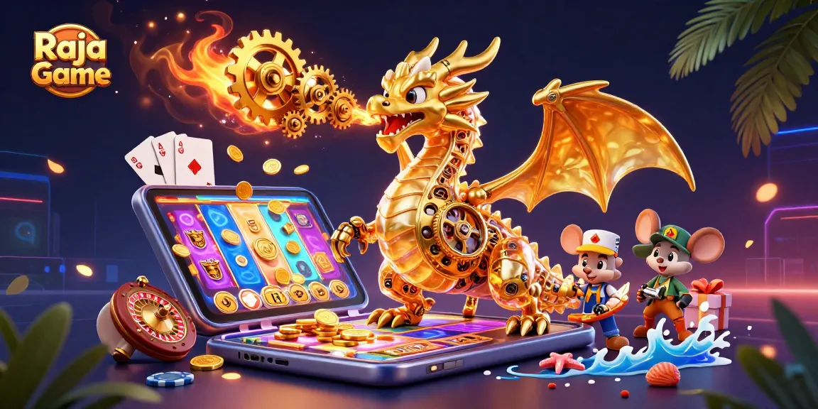 Join the excitement of Raja Game with vibrant slot reels and golden rewards!