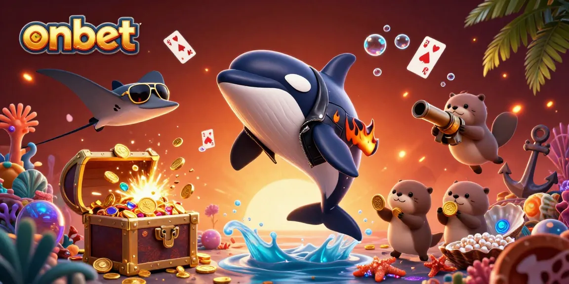 Engage in thrilling gameplay at onbet while surrounded by vibrant sea creatures and casino treasures.