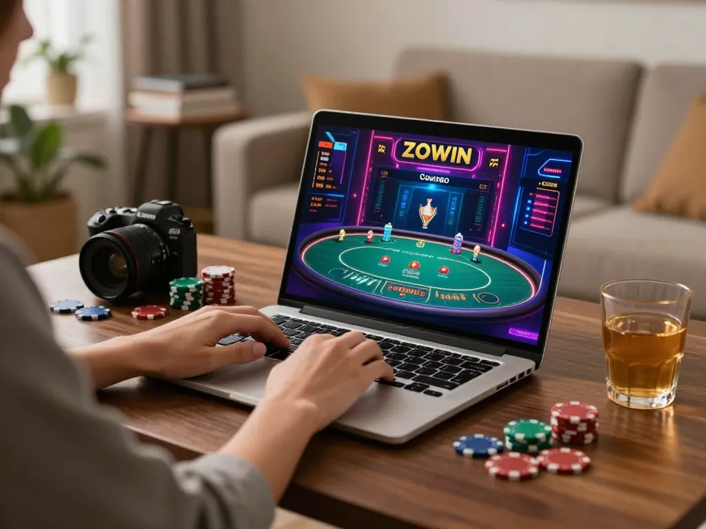 Experience thrilling online gaming on ZOWIN com with engaging poker gameplay and cozy home ambiance.
