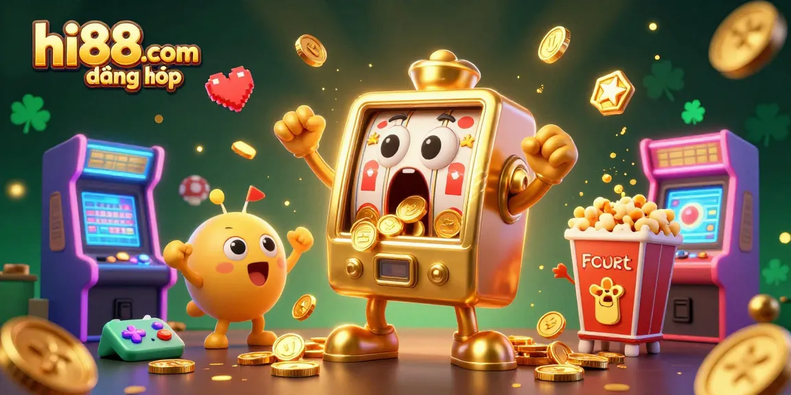 Join the excitement at hi88.com đăng nhập as slot machines celebrate big winnings amidst vibrant gambling visuals.