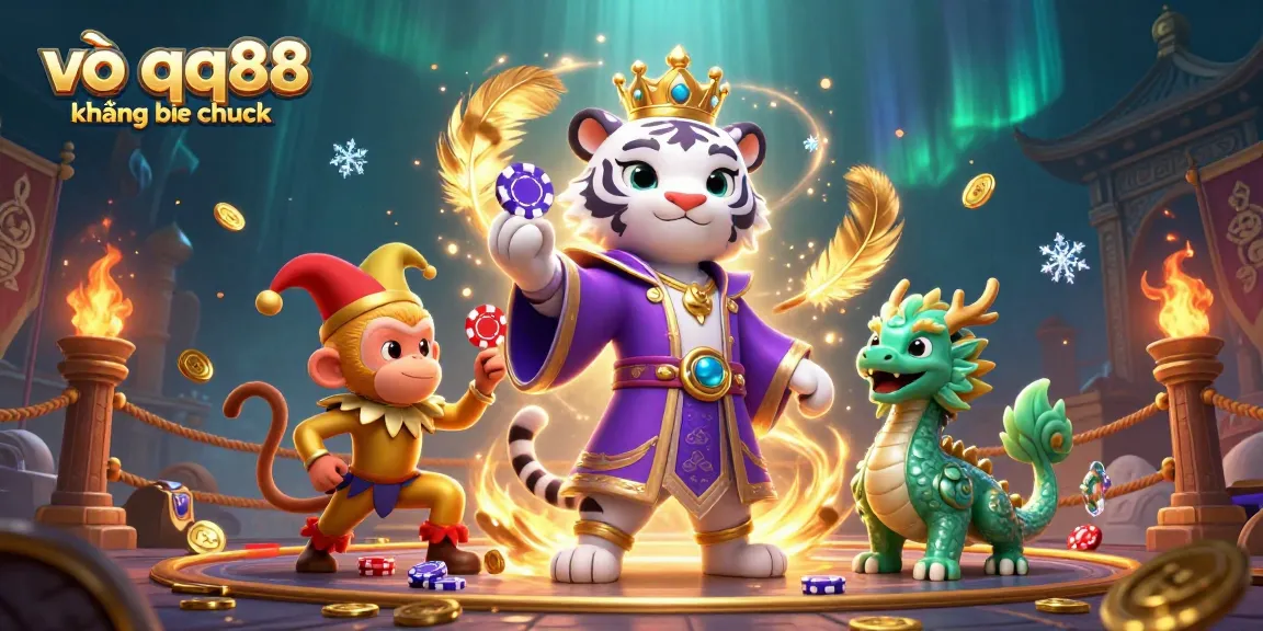 Experience exciting gameplay at vào qq88 không bị chặn with vibrant animated characters and casino elements.